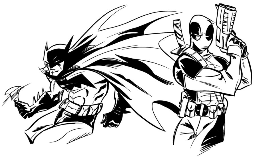 Batman and Deadpool by Derek Fridolfs