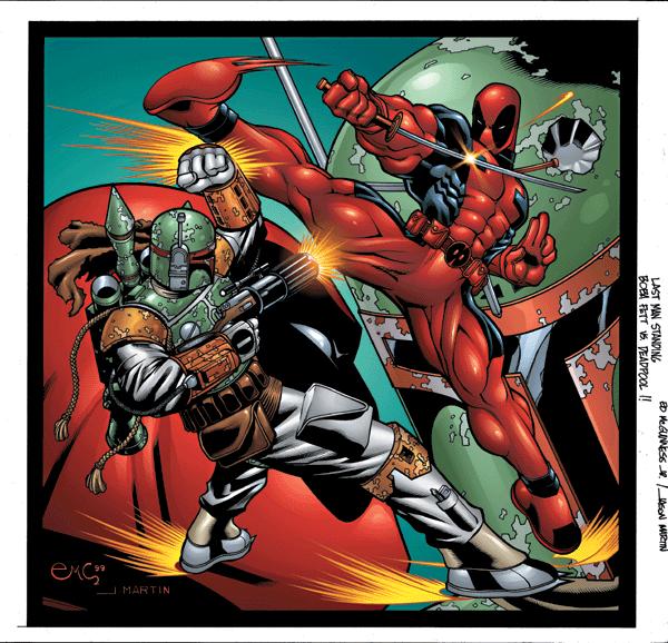 Boba Fett vs Deadpool by Ed McGuinness