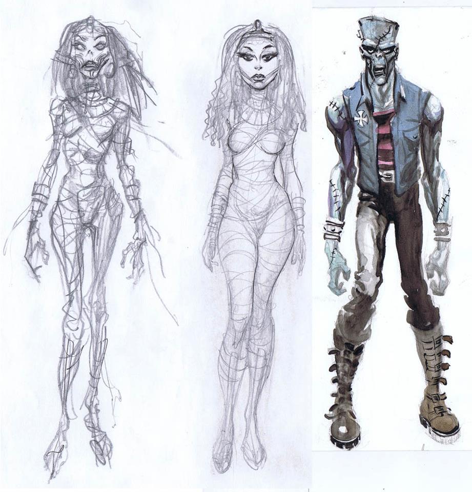 Character sketches for Legion of the Supernatural