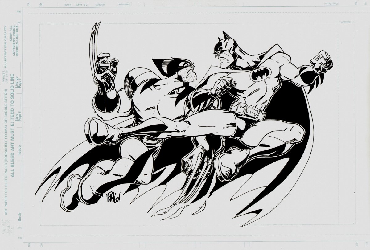 Wolverine vs Batman by Mike Wieringo